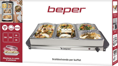 BEPER P101TEM001 Buffetwärmer, Stahl/Kunststoff, Grau
