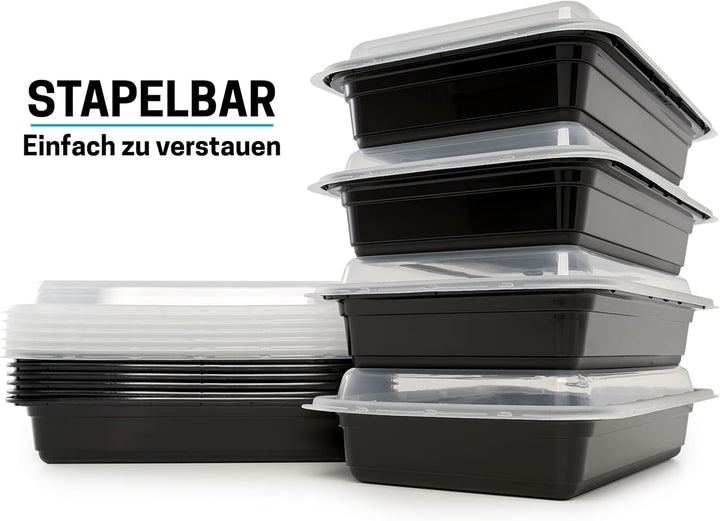 [20er Pack] 1-Fach Meal Prep Container Von Igluu - Essensbox, Lunchbox Mikrowellengeeignet, Spülmasc