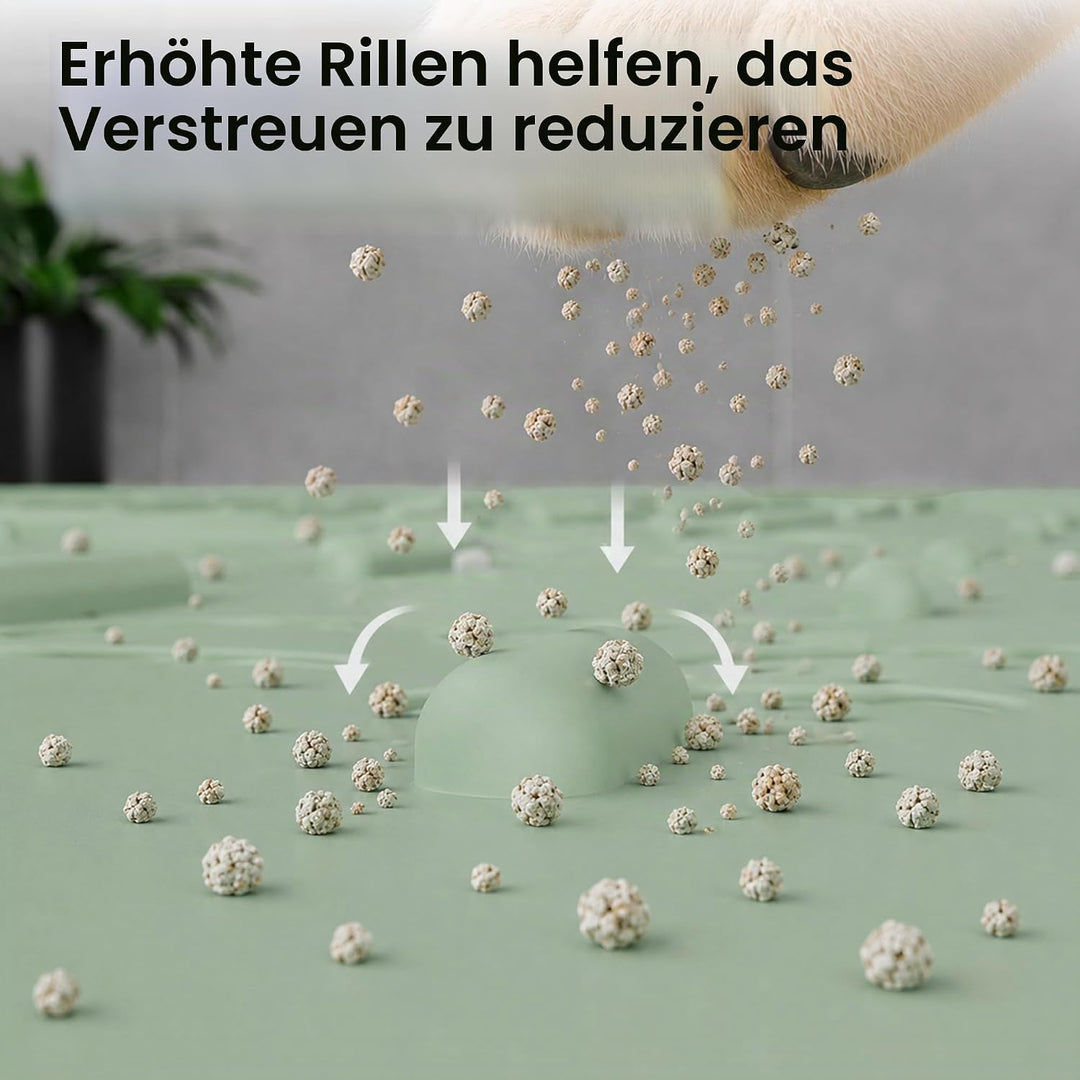 OHMO Katzenklo Matte aus Premium-Silikon 60x40cm, wasserdicht und BPA-frei Katzentoilettenmatte, ein