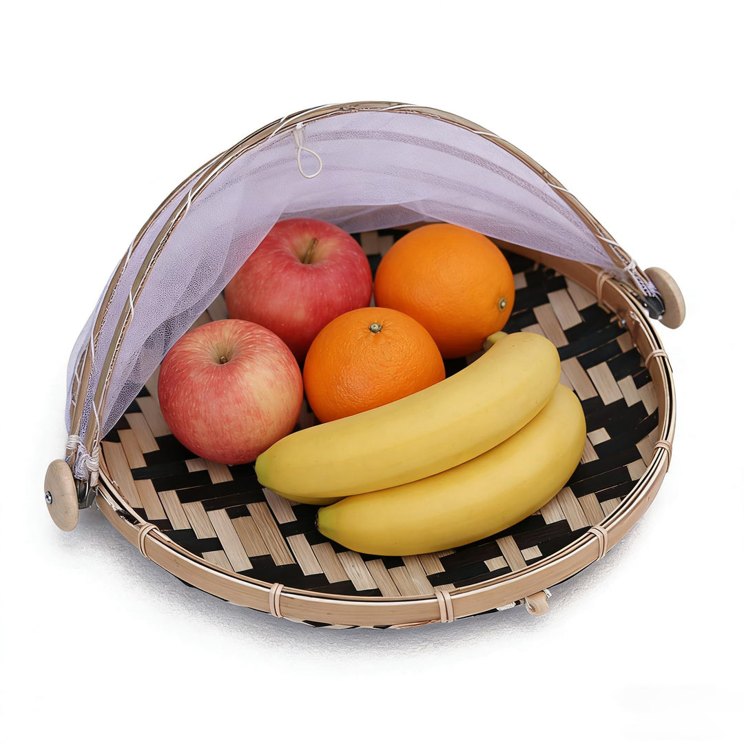 Zelt-Korb - Lebensmittel-Servierkorb, Netzkorb, handgewebt, für Picknick, Lebensmittelabdeckung, Out
