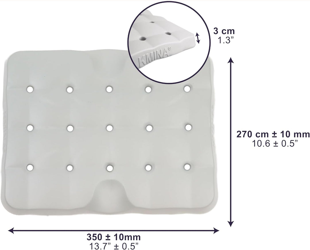 KMINA - Sitzkissen Dusche (35x27x3 cm, Hocker Nicht Enthalten), Duschhocker Kissen, 100% Wasserdicht