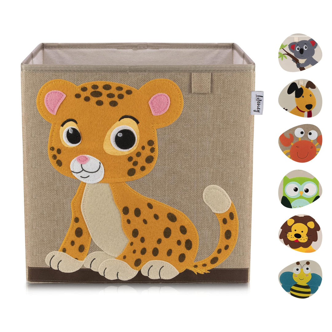 Aufbewahrungsbox mit Tiger Motiv I Spielzeugbox mit Tiermotiv passend für Würfelregale I Ordnungsbox