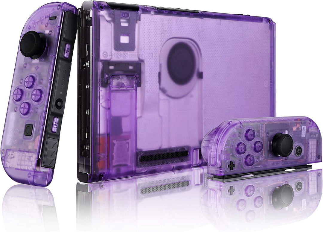 eXtremeRate Hülle Case für Nintendo Switch Joycon/Konsole, Rückgehäuse&Kickstand für Switch Console,