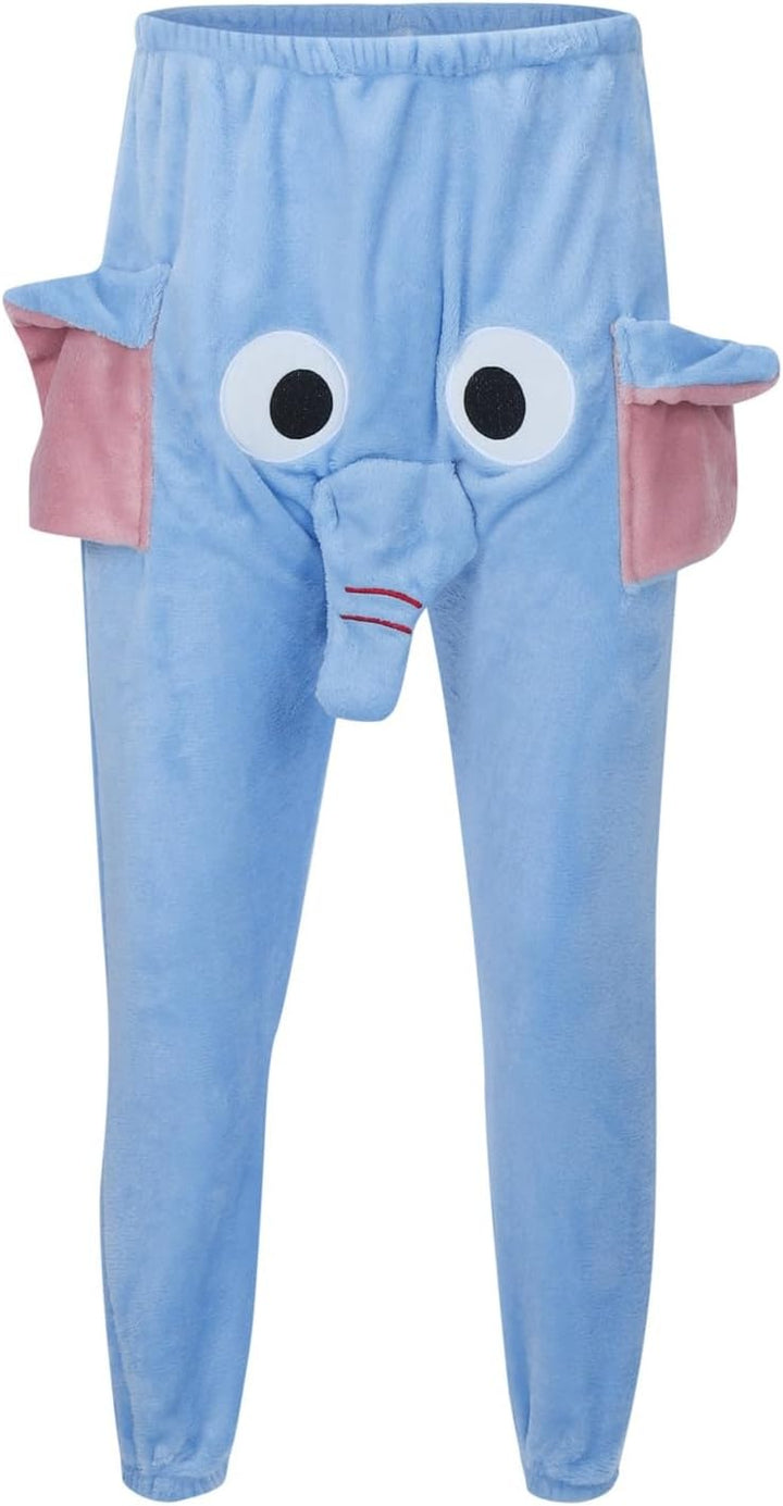 Lustig Schlafanzughose Herren Lang Elefant Hose mit Rüssel Couple Flying Elephant Shorts Fun Nachtwä