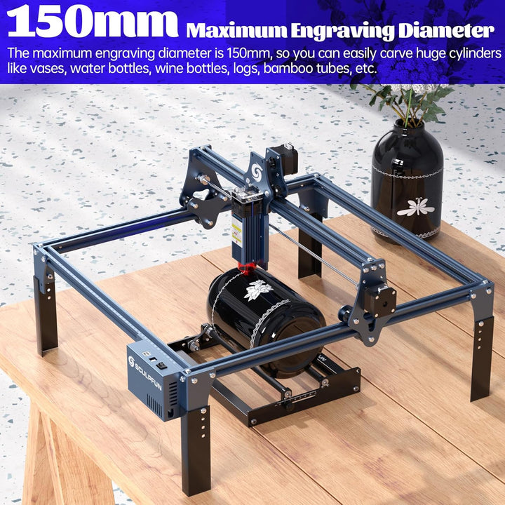 SCULPFUN Laser-Rotationswalze, Lasergravierer Y-Achsen-Rotationswalze mit 360°-Rotation zum Lasergra