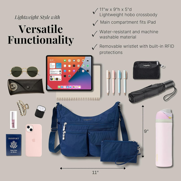 Baggallini Damen Everywhere bagg with überall Tasche mit RFID Einheitsgrösse Pacific, Einheitsgrösse