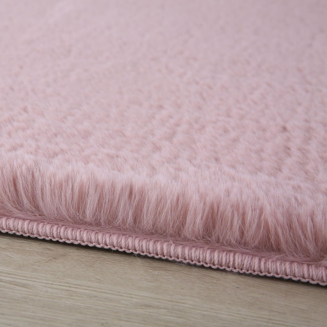 Carpetsale24 Teppich Wohnzimmer Einfarbig Modern Design 160 x 230 cm Rosa - Hochflor Teppich Schlafz