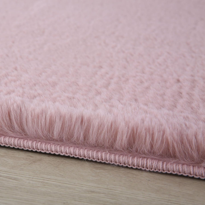 Carpetsale24 Teppich Wohnzimmer Einfarbig Modern Design 200 x 290 cm Rosa - Hochflor Teppich Schlafz