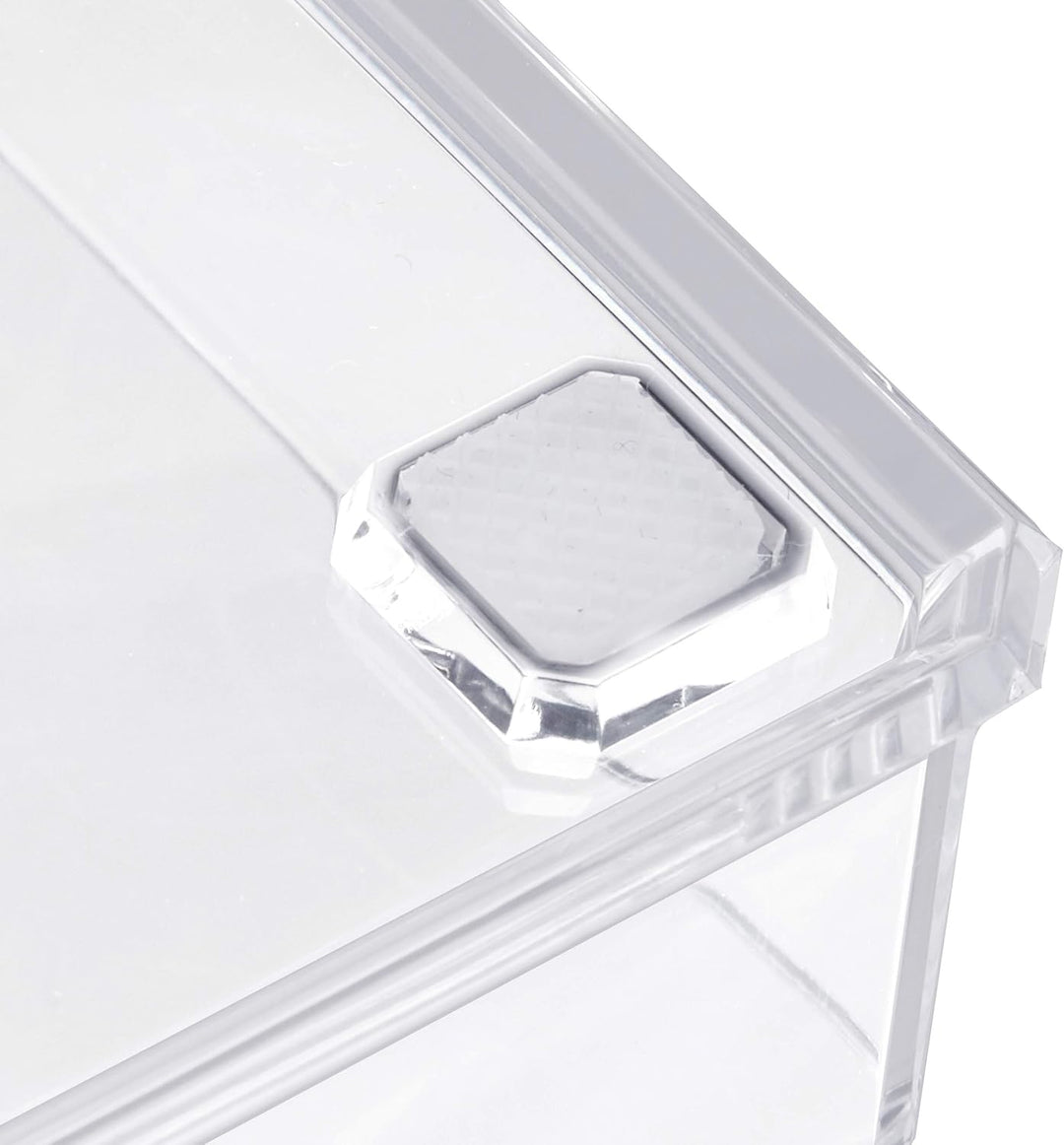 Relaxdays, transparent Kosmetikorganizer mit 6 Schubladen, 22 Fächer Make Up Organizer, Schmink-Aufb