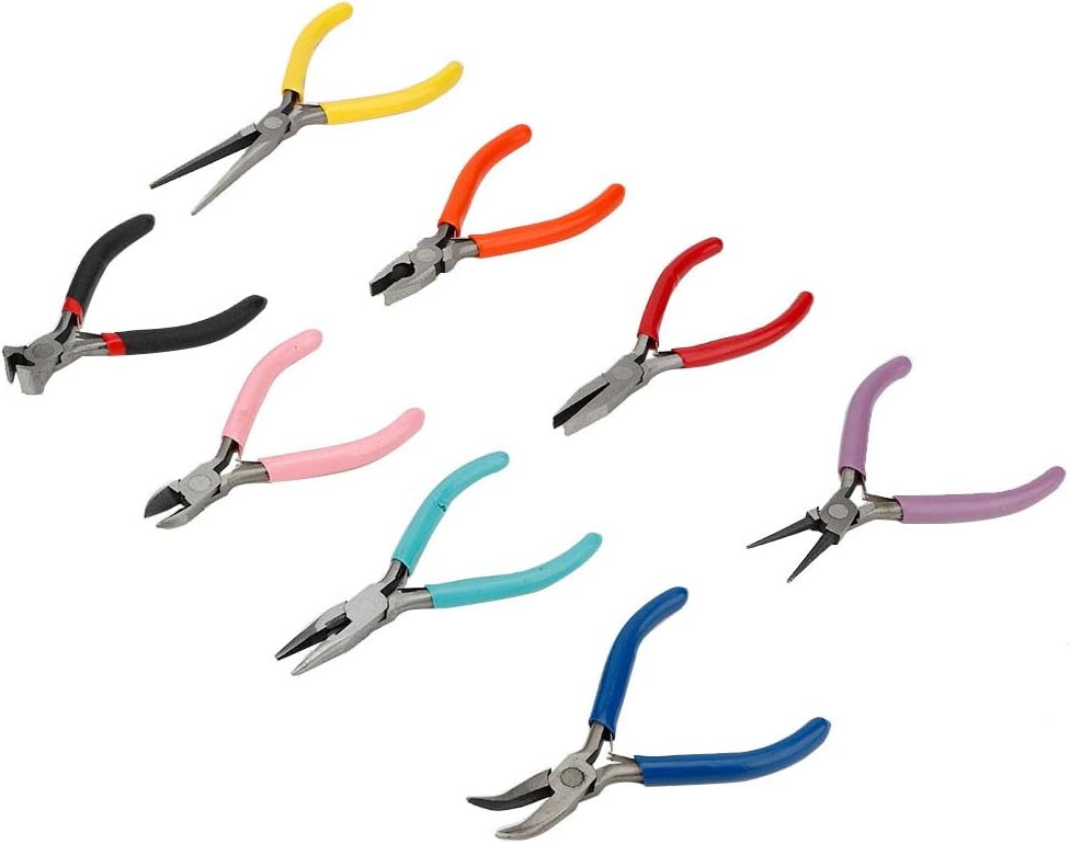 Wincal Schmuckzangen-Sets Mini-Zangen aus Stahl, Lang-/Rund-/Flachzangen, Zangen zur Schmuckherstell
