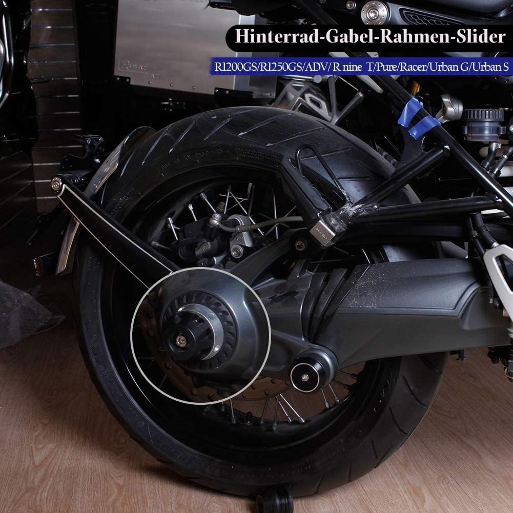 Motorrad hinten Refit Rad Gabel Achse Sliders Cap Pad Crash Protector Kompatibel mit R NINE T 2014-2