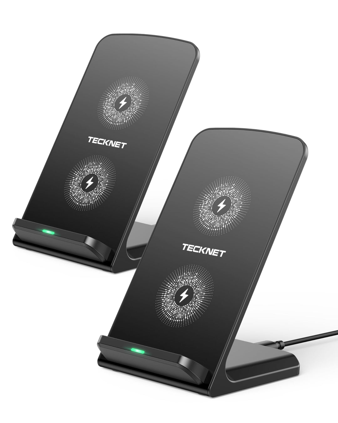TECKNET Wireless Charger Stand [2 Pack], 15W Induktive Ladestation induktionsladegerät Qi-Zertifizie