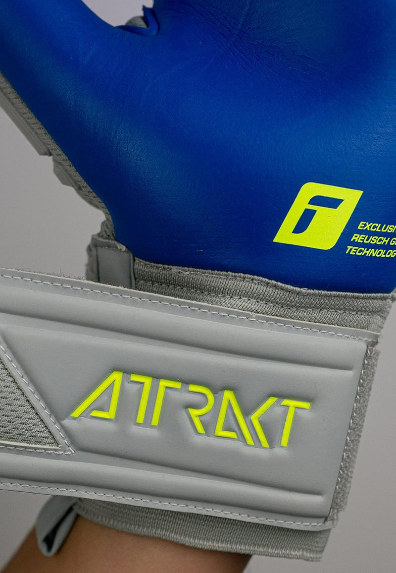 Reusch Herren Attrakt Freegel Unisex Torwarthandschuhe mit Innennaht Schnitt und Grip Silver Belag,
