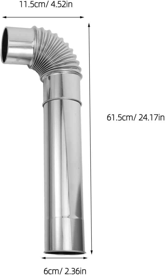WOONEKY 3pcs Ofenrohr Satz 60cm mit 90° Bogen Auspuffbogen Winkel Rohr Kaminrohr Edelstahlrohr FüR Z