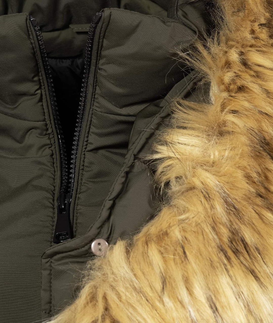 Rock Creek Damen Winter Jacke Mantel Kunstfellkragen D-434 S Dunkelgrün, S Dunkelgrün