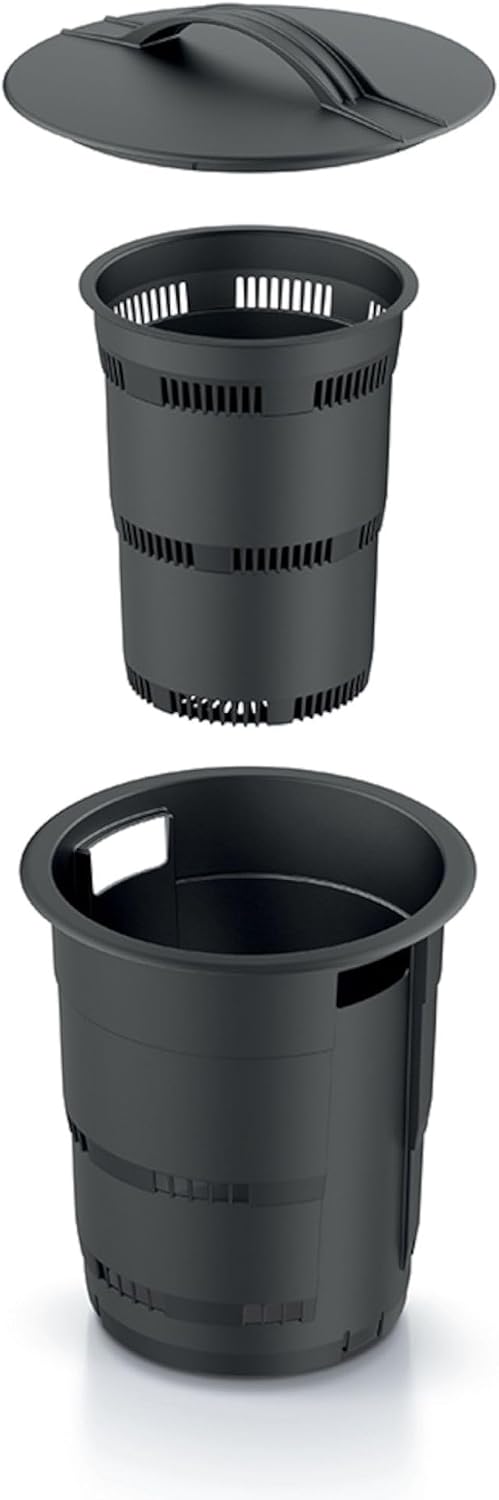 Set 6X Komposter Unterirdischer Garten 11 L Anthrazit Kunststoff H 53 cm modularer Komposteimer Bio