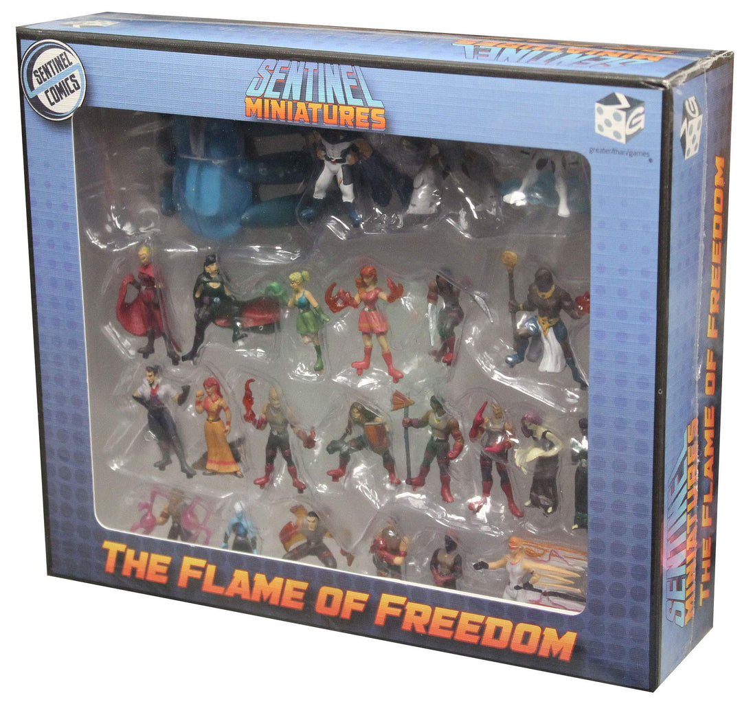 HAND PAINTED -Sealed New- Sentinels of the Multiverse : SENTINEL TACTICS : FLAME OF FREEDOM -MINIATU