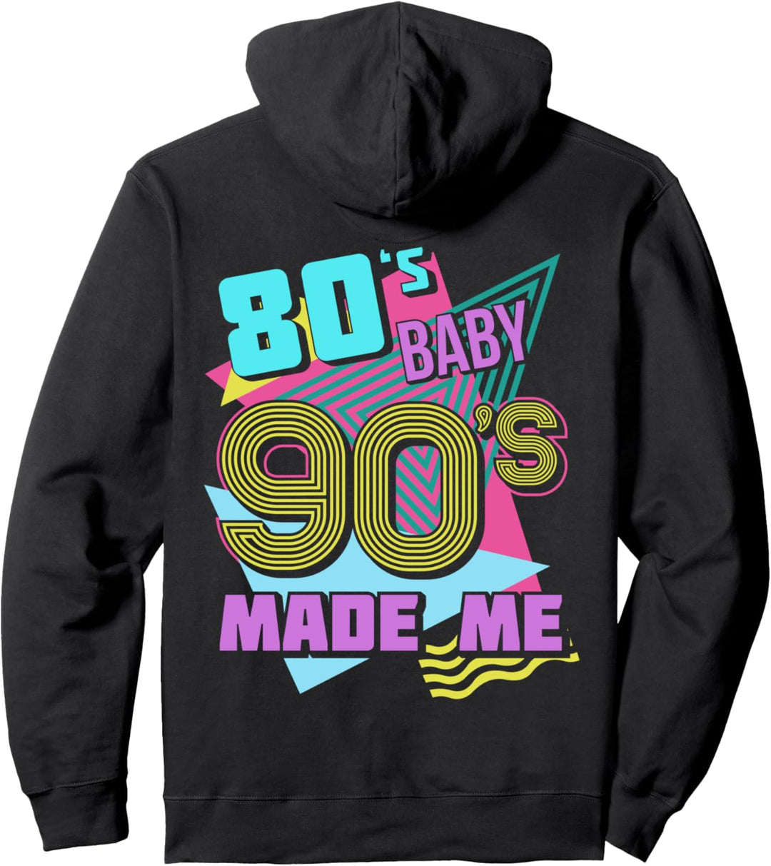 80er Jahre Baby 90er Jahre Made Me 1990er Nostalgie Vintage Retro Party Pullover Hoodie