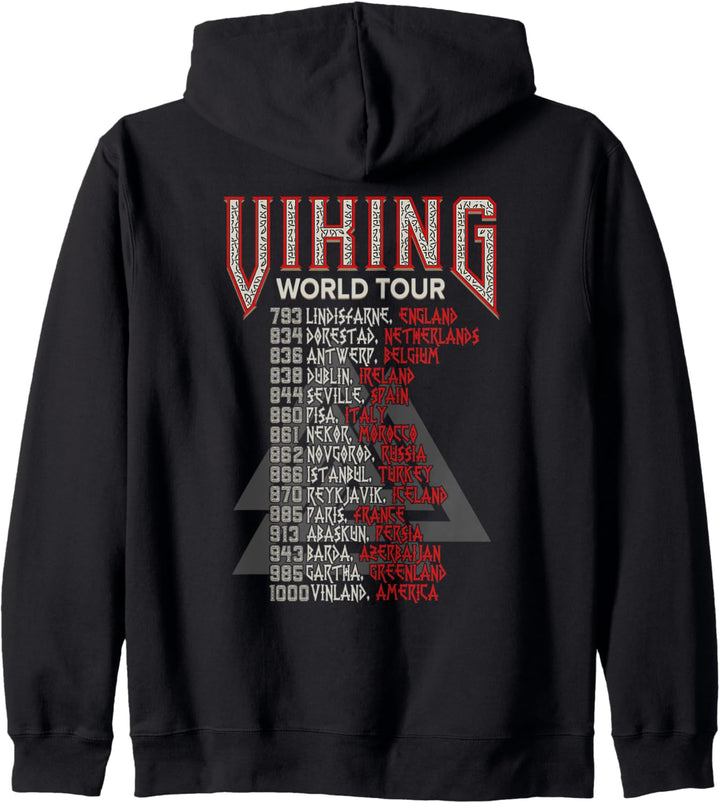 Vintage Wikinger Mythologie -Wikinger Tour Viking World Tour Kapuzenjacke