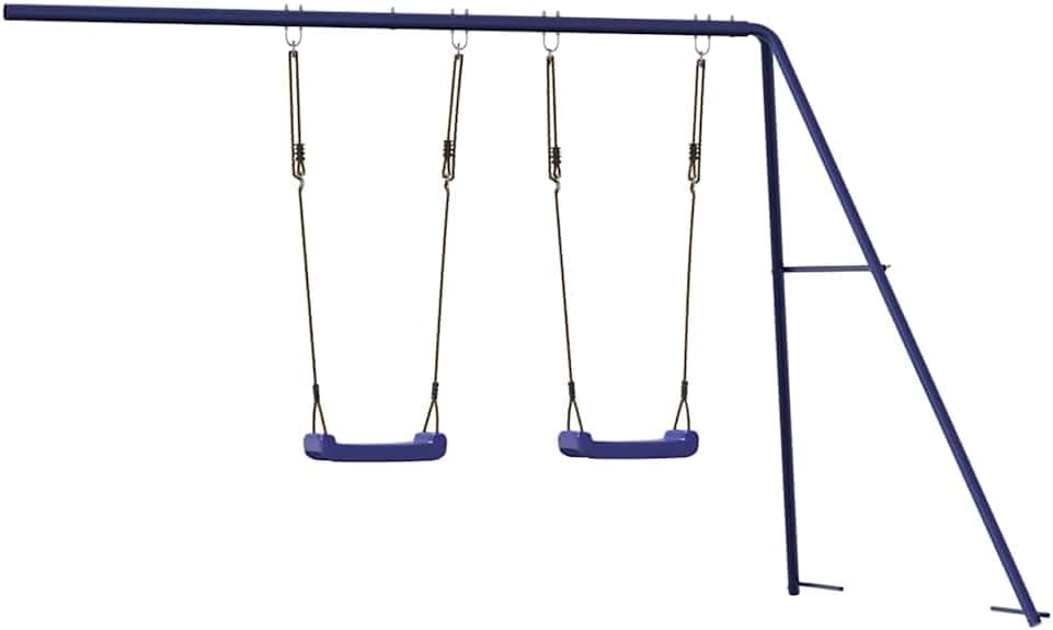 Spielturm mit Rutsche und Schaukel Blau Polypropylen Garten Outdoor Kinder ab 3 Jahren, robustes Kle