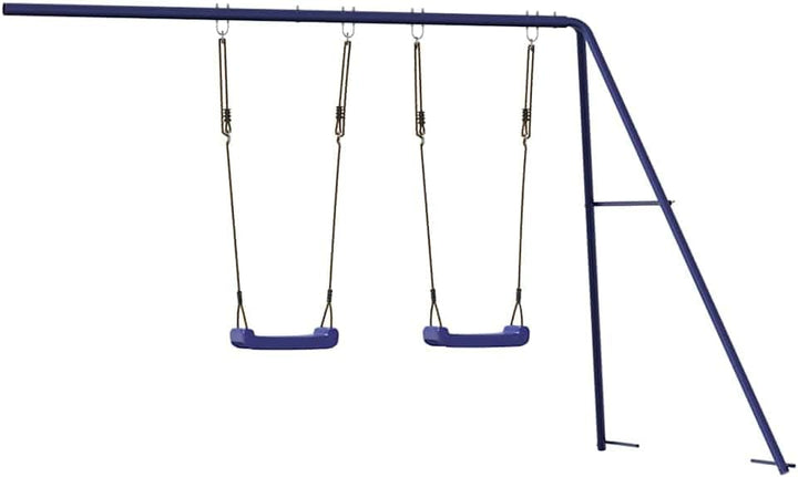 Spielturm mit Rutsche und Schaukel Blau Polypropylen Garten Outdoor Kinder ab 3 Jahren, robustes Kle