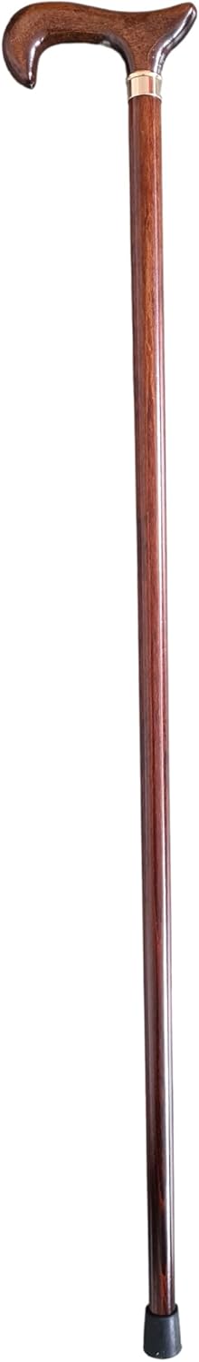 Gehstock Derbygriff In der Farbe Braun. Als Abschluss Hat Dieser Spazierstock Eine Gummikappe 3340 S