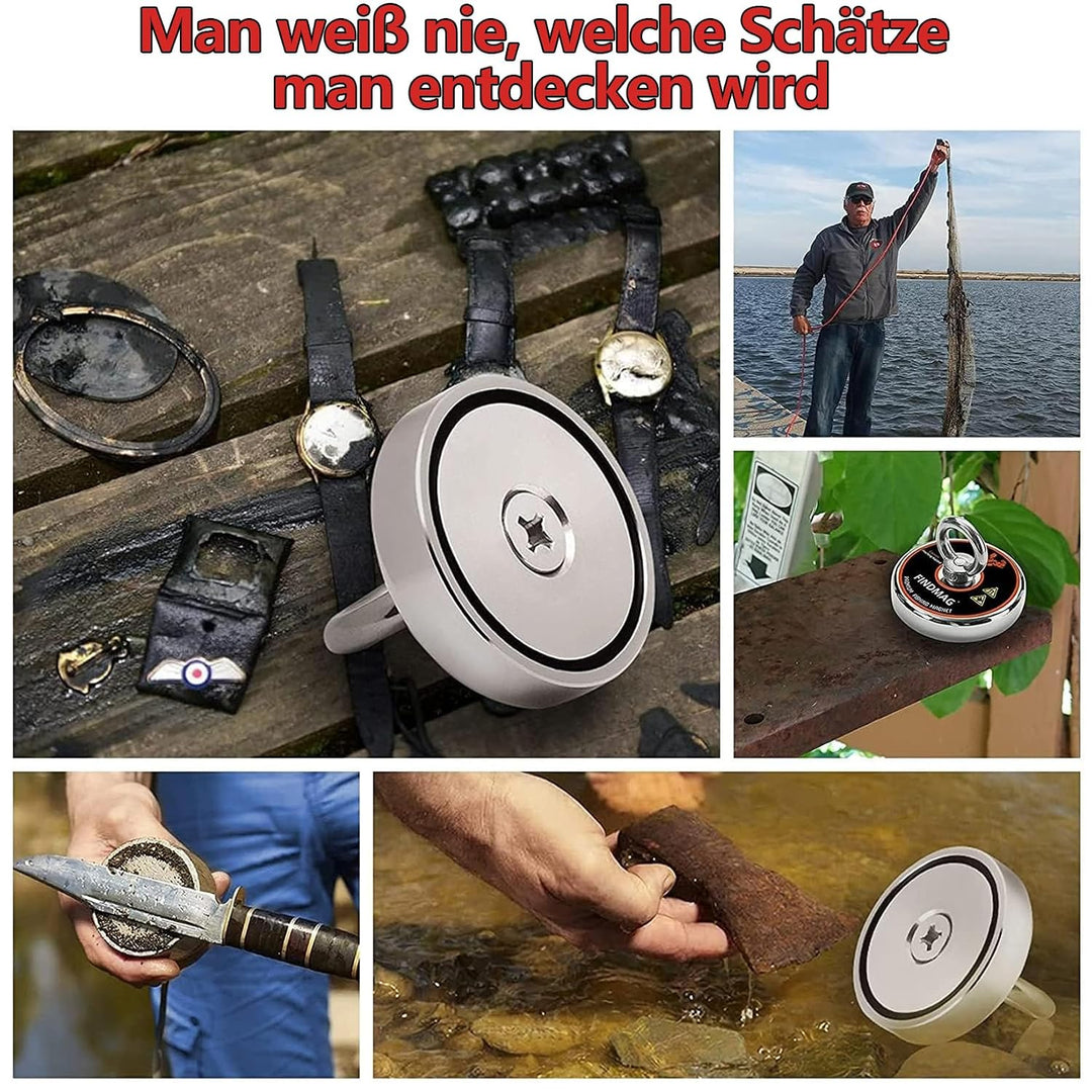 FINDMAG Neodym Magnete Extra Stark, 272 kg, Magnetfischen Set, Starke Magnete, Magnet Fischen Angel