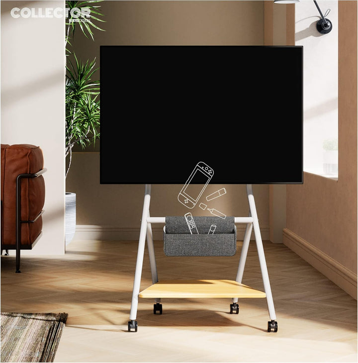 FITUEYES Design Mobiler TV Ständer Rollbar, TV Stand für 46 50 55 60 65 Zoll TV bis 40kg, Höhenverst