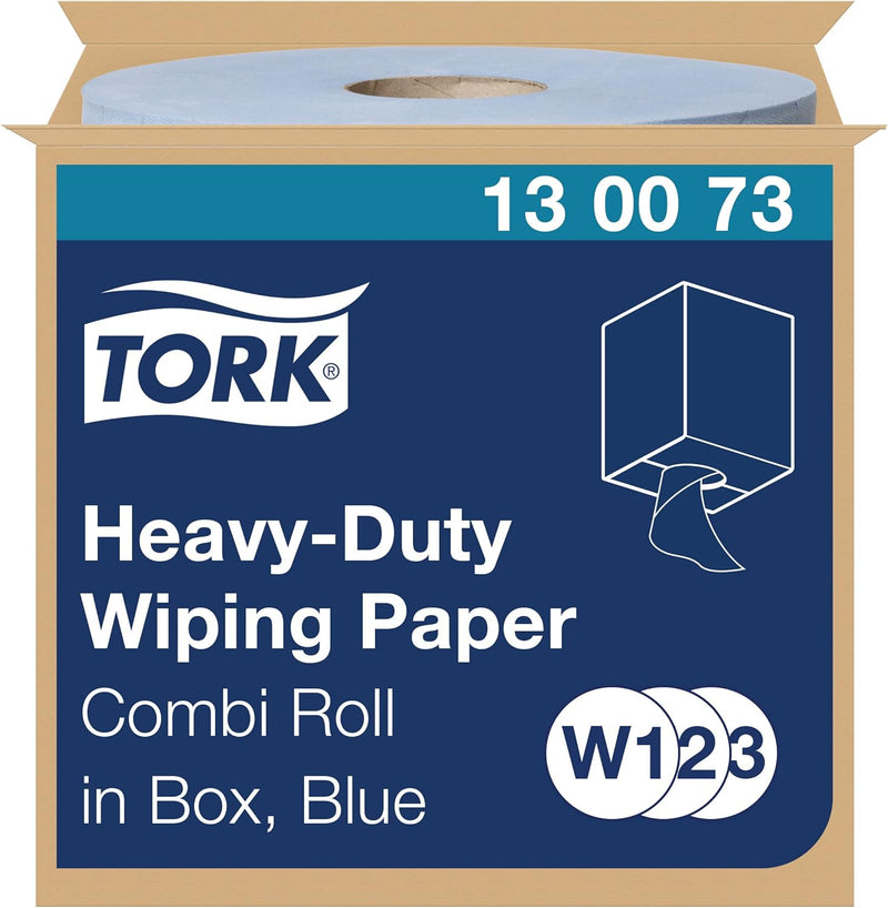 Tork Hochleistungs-Kombirollen-Reinigungspapier 2-lagig blau W1/W2/W3, 1 x 170 m 1 x 170 m Blau, 1 x