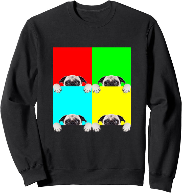 Pop Art Dog Pug Sweatshirt