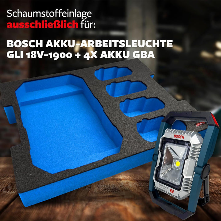 APTEX Schaumeinlage passend für Bosch Akku-Arbeitsleuchte GLI 18V-1900 für Bosch L-Boxx 136