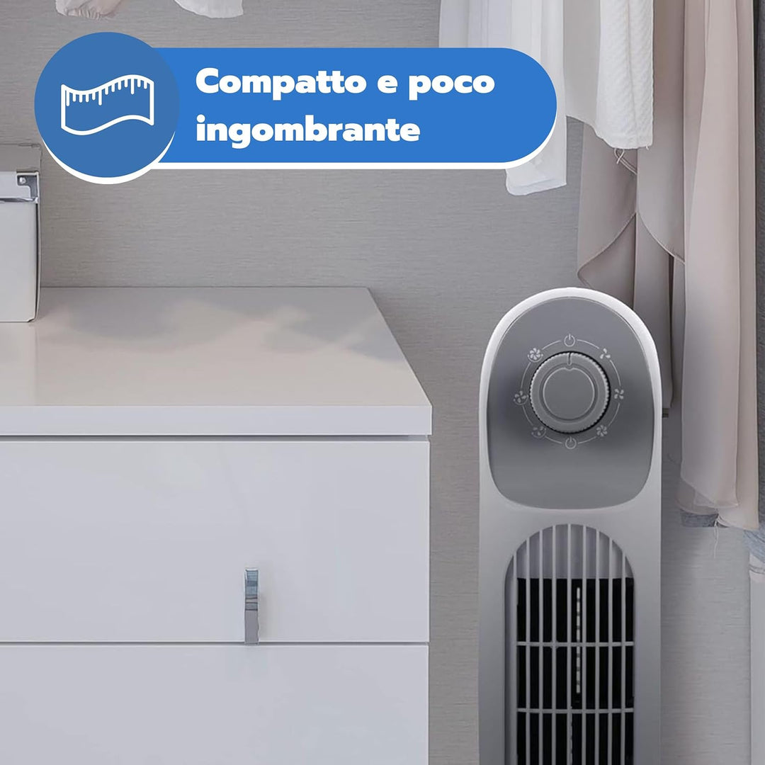 ARDES - Vertikalventilator Höhe 81 cm mit 3 Intensitäten und automatischer Oszillation des Turms, fü