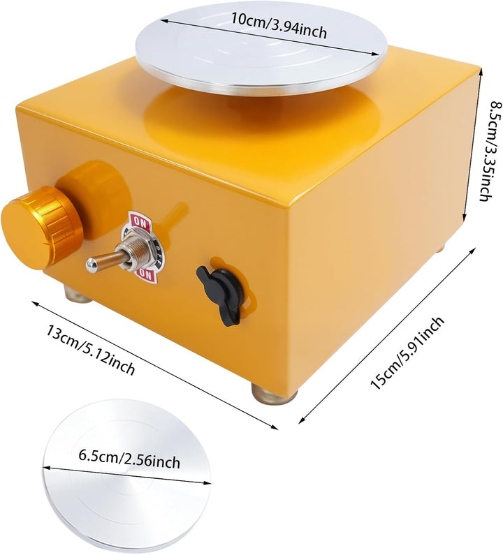 Mini-Töpferscheibe, Elektrische Töpferscheibe Maschine, Metall-Drehteller Töpferscheibe, 2000 U/min
