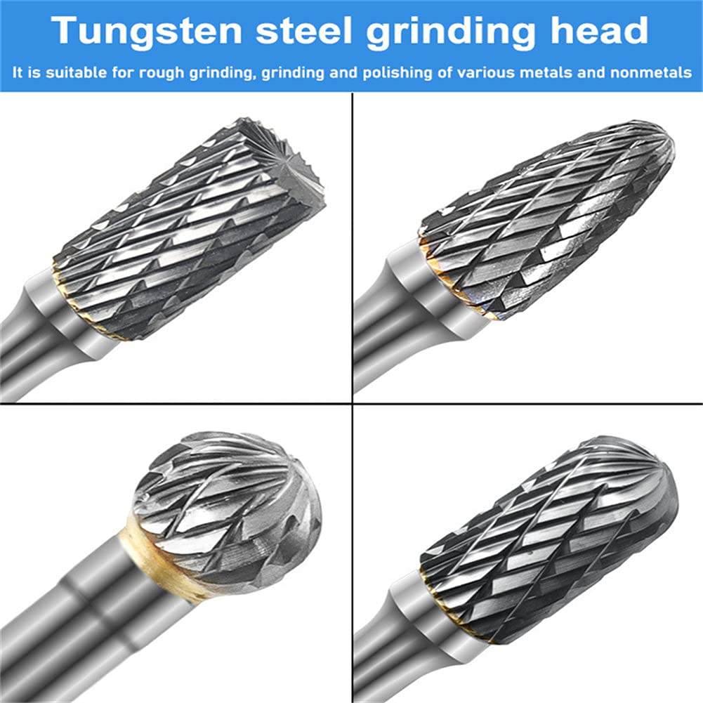 Hartmetall FräSstifte Set, 8 Stück Metall FräSer Wolframcarbid HartmetallfräSer Mit 1/4" (6mm) Schaf