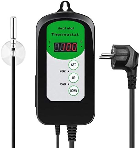 RIOGOO Digitaler Heizmattenthermostatregler für Samenkeimung, Reptilien und Brauen 68-108 ℉ thermost