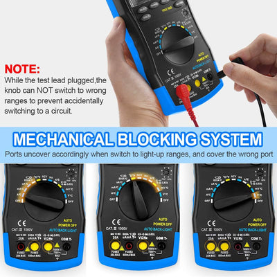 INFURIDER Digital Multimeter YF-770N,True RMS 6000 Counts Auto-Ranging Voltmeter Amperemeter Ohmmete