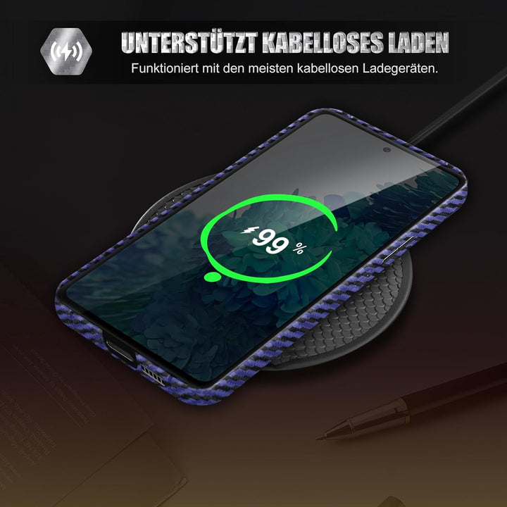 für Samsung S20 FE Hülle Carbon mit Schutzfolie Handyhülle S20 FE 5G Hart Case Ultra dünn Hybrid PC