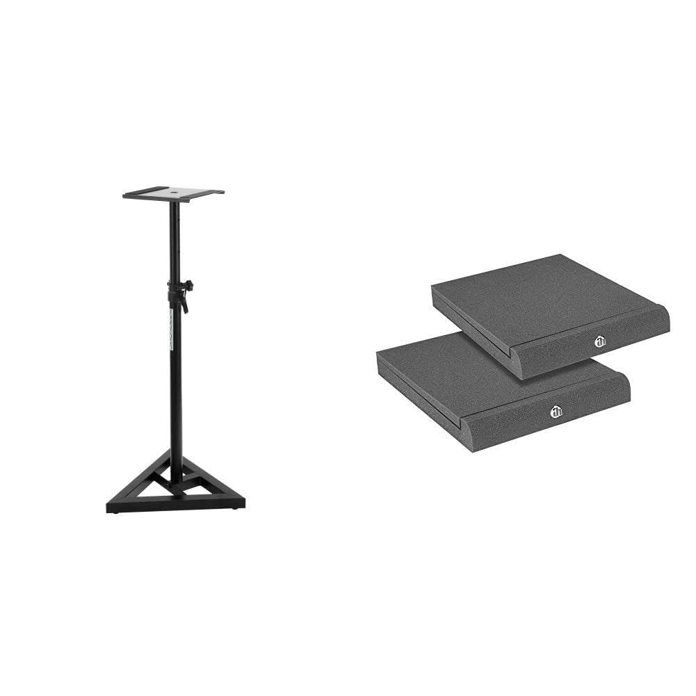 Pronomic SLS-10 Stativ für Studio Monitor Ständer (Höhenverstellbar 80 cm bis 130 cm, Dreiecksbasis)