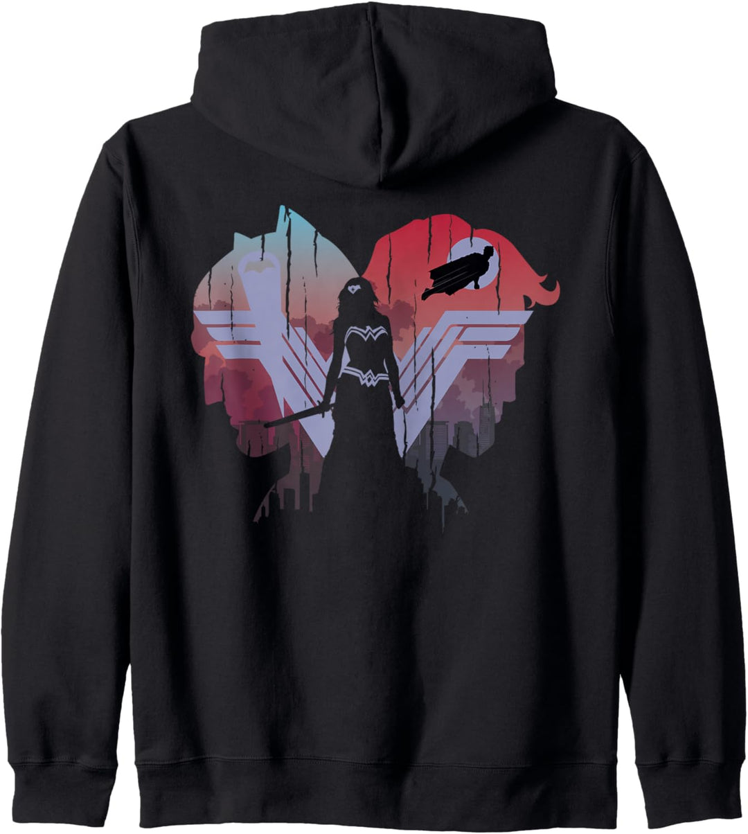 DC Batman V Superman Wonder Woman Logo Schablone Trinity Kapuzenjacke