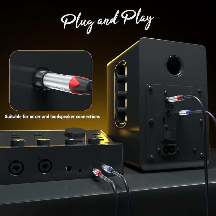 Tisino Cinch auf Klinke 6,3, 2x Cinch auf 2x Grosse Klinke Mono Audio Kabel für AV Receiver, Verstär