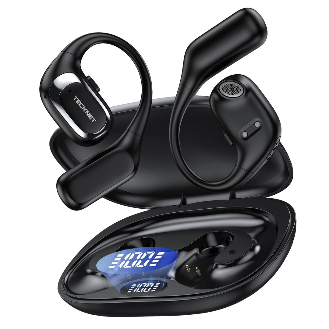 TECKNET Open Ear Kopfhörer Bluetooth mit Bluetooth 6.0 mit Bass Boost, IPX5 Wasserdicht, Bluetooth K