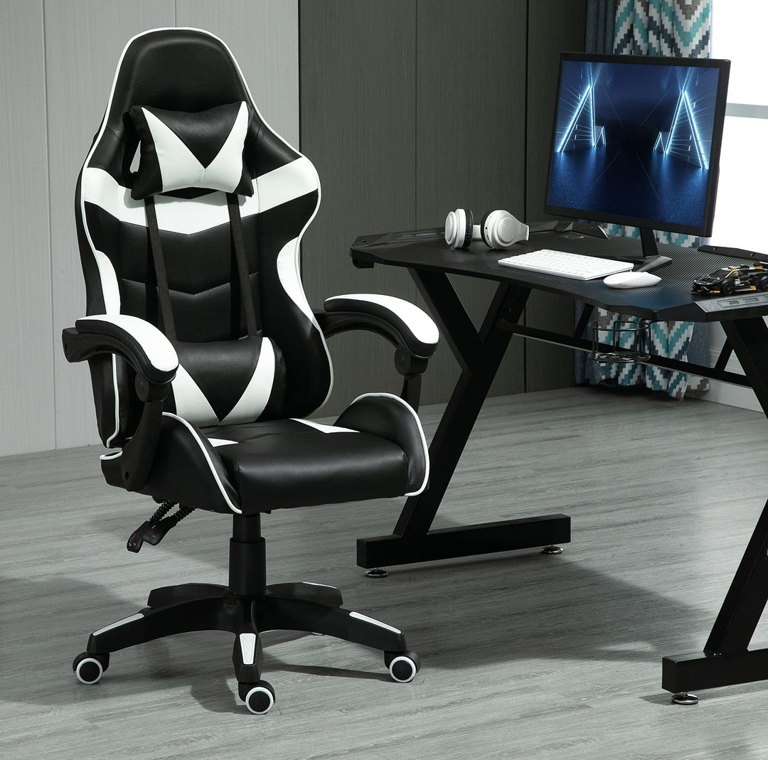 mcc direct Bürostuhl Ergonomisch, Schreibtischstuhl, Drehstuhl, Gaming Sessel, Gamingstuhl (Weiss),