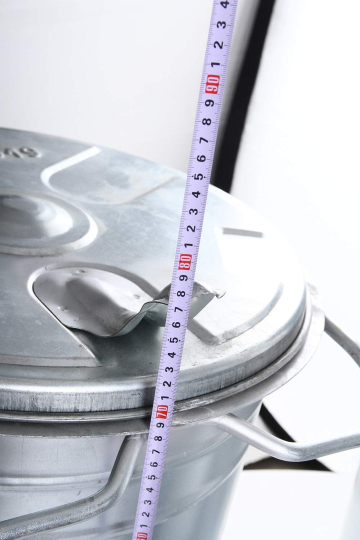 rg-vertrieb Mülltonne 80L verzinkt mit Rädern & Deckel – robuster Abfallbehälter aus Stahlblech, feu