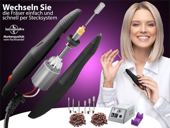Fusspflegegerät Maniküre Pediküre Set mit Hornhautentferner Komplett Set für die Fusspflege inkl. 30