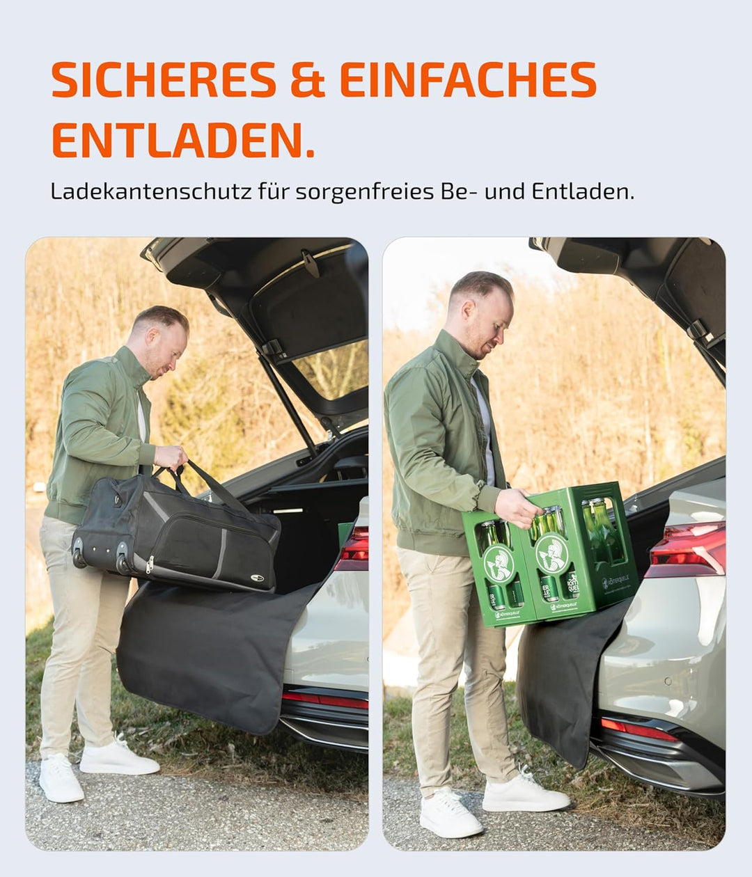 LIONSTRONG® Ladekantenschutz Kofferraum [GEPOLSTERT & WASSERDICHT] – Universelle Schutzmatte geeigne