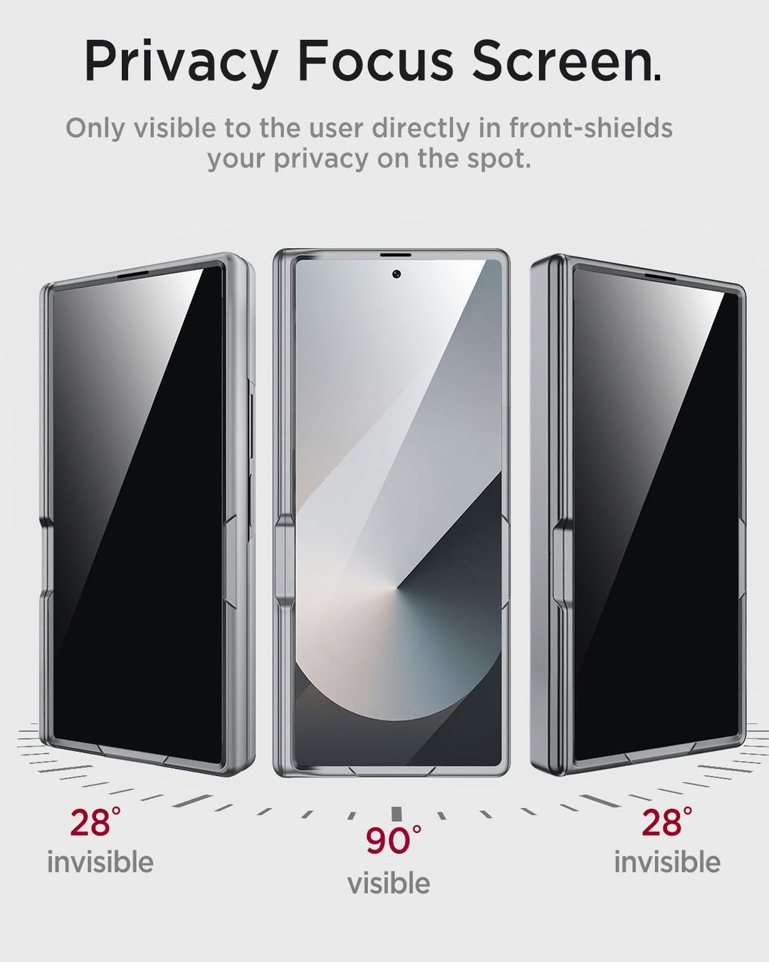 Miimall Kompatibel mit Samsung Galaxy Z Fold 7 Hülle mit Displayschutz Anti-SPY, [Magnetischer Schar