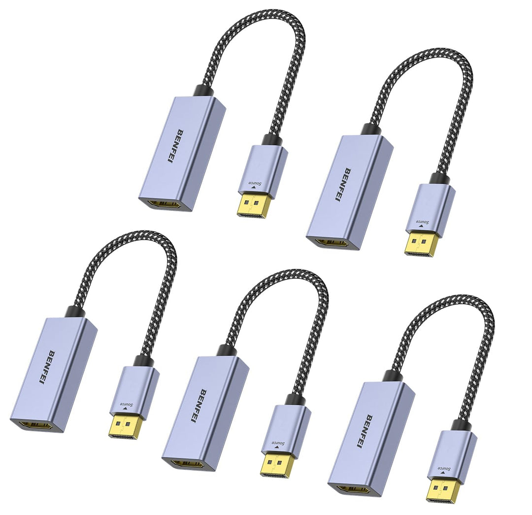 BENFEI 4K DisplayPort auf HDMI 5 Stück, Unidirektional DisplayPort DP Computor zu HDMI Monitor Verbi