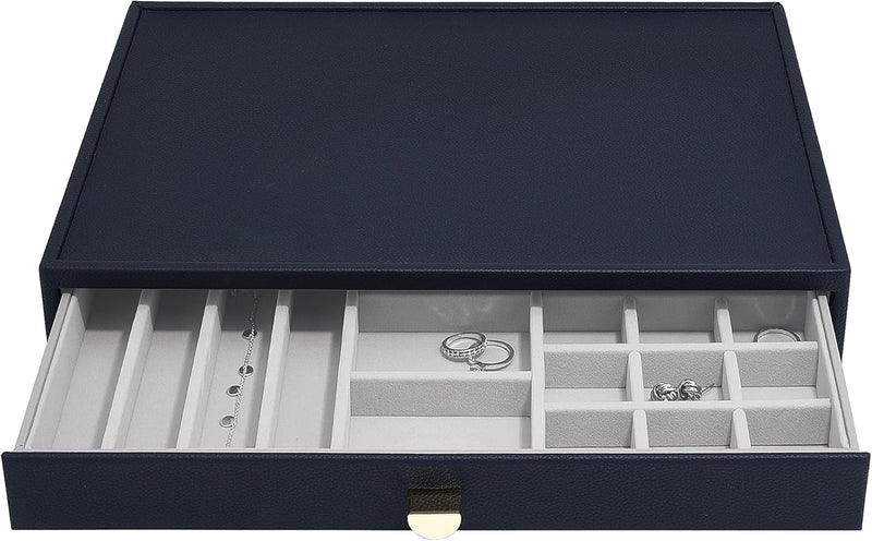 Stackers Navy Pebble Supersize All In One Jewellery Drawer Layer, Navy