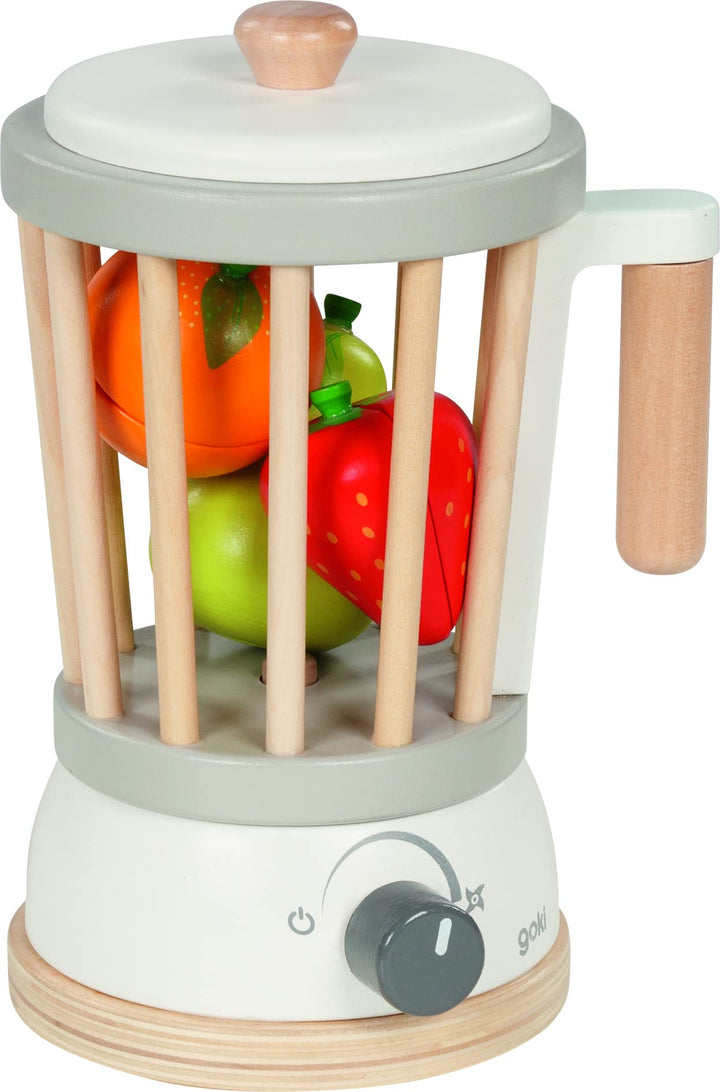 goki 51505 - Standmixer - Spielset - inklusive Früchte mit Klettverbindung - Zubehör für Kinderküche