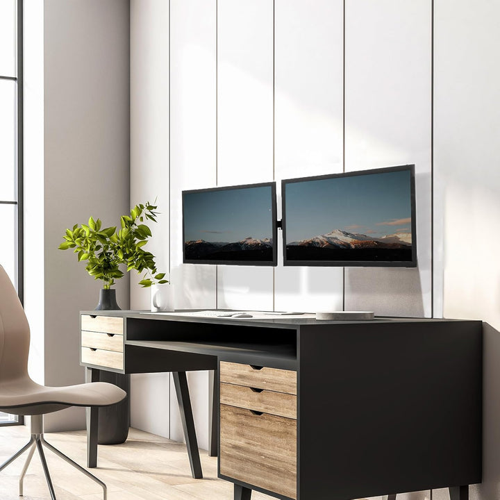 VIVO Premium Dual 53,3 bis 32 Zoll LCD LED Monitor Wandhalterung, robuste Teleskoparme, bündige Wand